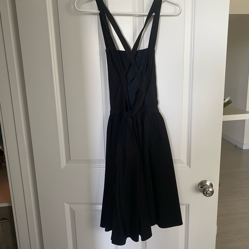 Halston Heritage Black Silk/Cotton Apron Dress size 8